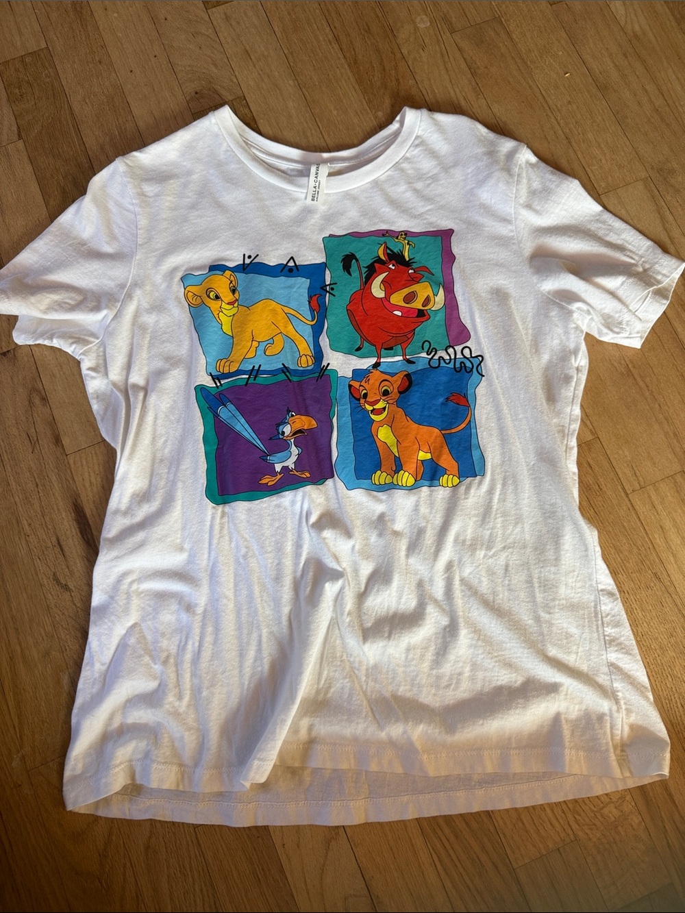 Lion King Graphic Tee — White with Colorful Characters